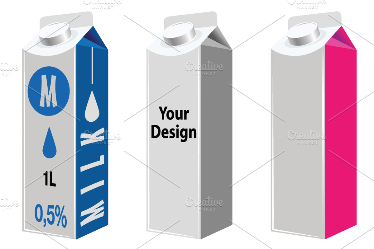 Mockaps packages of dairy products, a Cups & Container Mockup by Adamskyistudio (Photo 6 of 6)