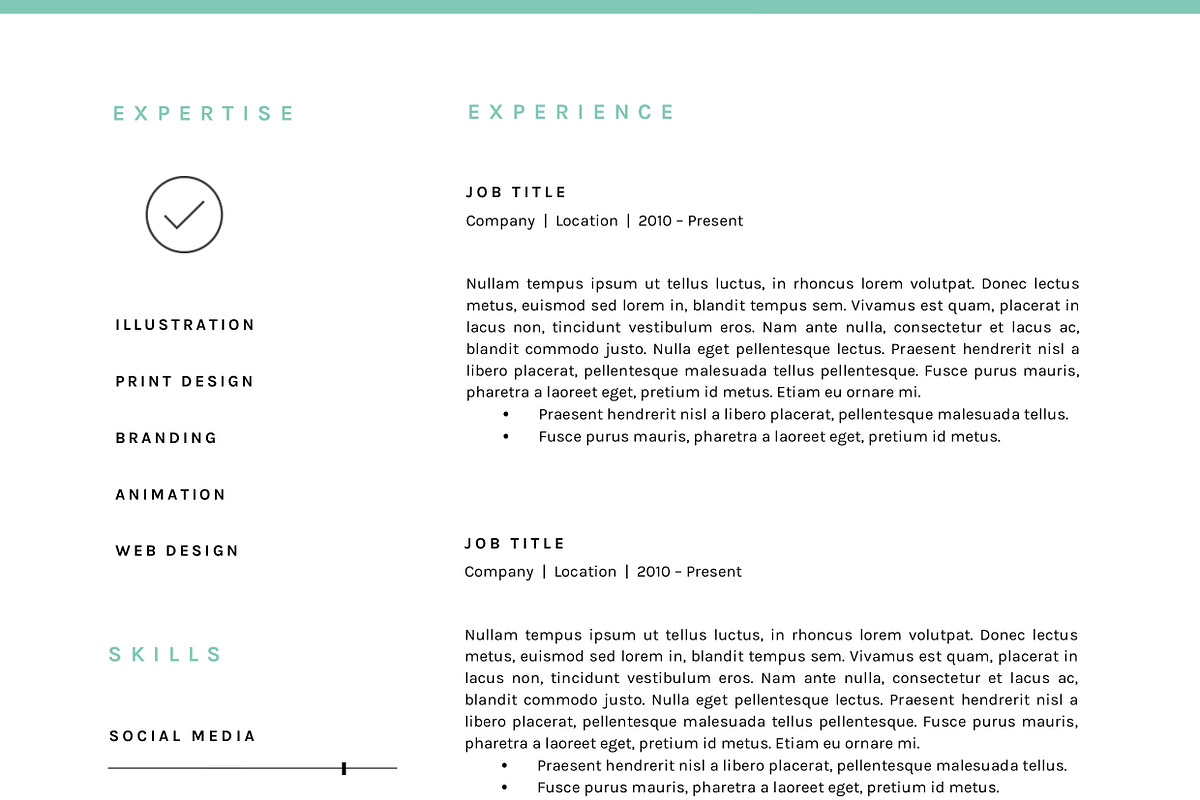 3 Page Resume Template | INDD + DOCX, a Resume Template by BlackDotResumes (Photo 6 of 6)