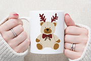 Watercolor Christmas Teddy Bear Clip, an Animal Illustration by Sublimation Artist (Thumbnail 5 of 6)
