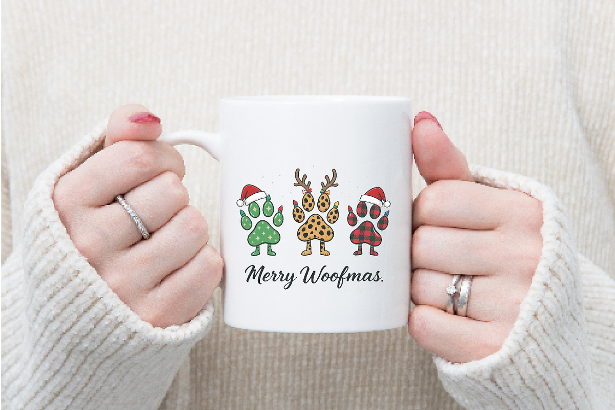 Merry Woofmas PNG, an Illustration by Watercolor design (Photo 4 of 5)