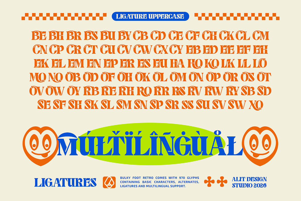 Bulky Foot Typeface, a Serif Font by alit design