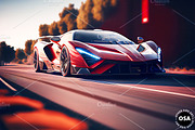 Supercar in the City Illustration, a Wallpaper Graphic by Other Side Art (Thumbnail 7 of 8)