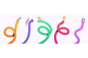 Colorful twisting gesture shapes, a Person Illustration by art PVP - market