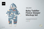 Baby Toddler Fleece Sleeper Mockups, a Bottom Mockup by creatsy5 (Thumbnail 1 of 7)