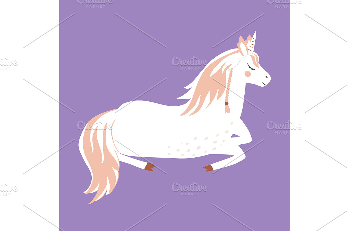 Cute sleeping unicorn cartoon, an Animal Illustration by Toltemara