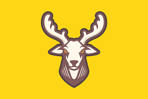 deer long horn mascot character icon, a Branding & Logo Template by devastd