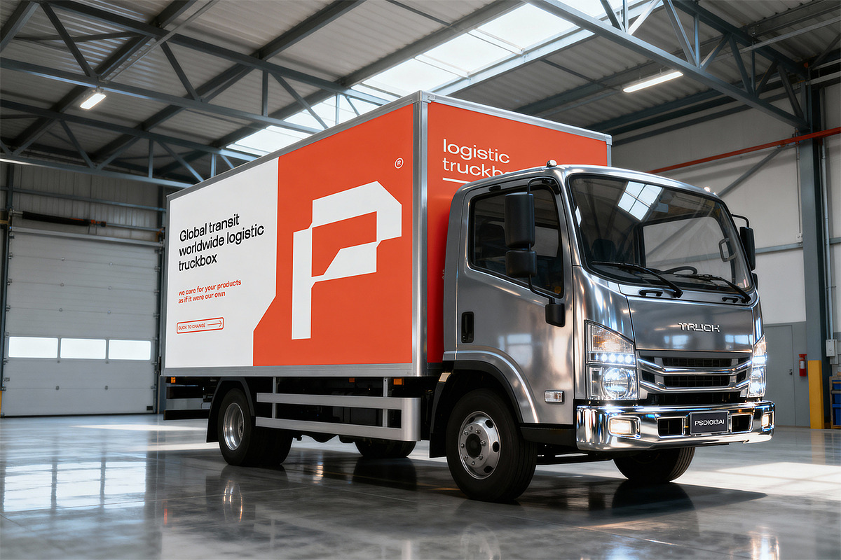 Box Truck Branding Mockup, an Advertising Mockup by RamStudio2 (Photo 6 of 15)
