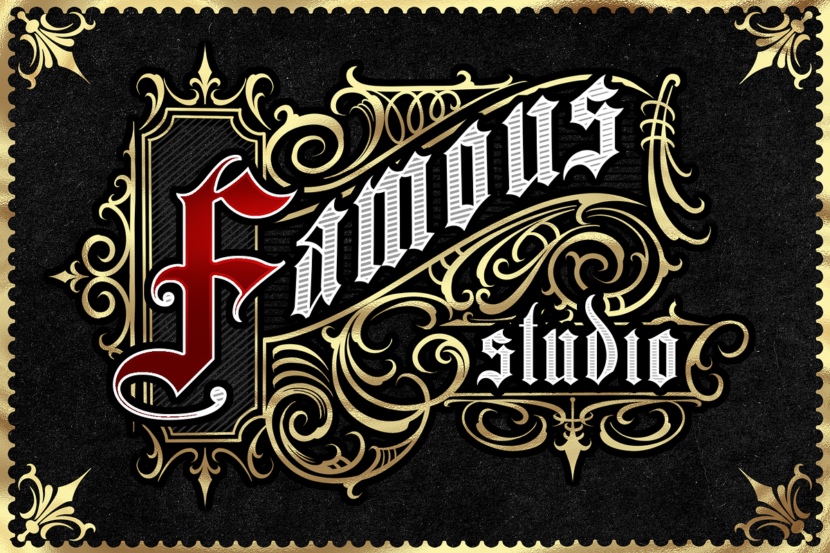 Crowers  luxury Blackletter, a Blackletter Font by dansdesign (Photo 2 of 8)