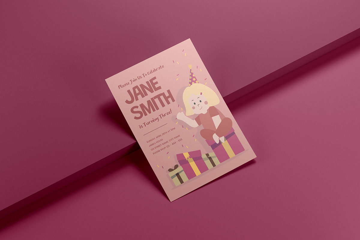 Birthday Girl Invitation - Flyer Med, a Poster Template by SlideFactory (Photo 3 of 4)
