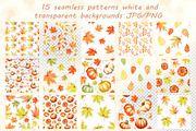 Autumn pumpkins watercolor clipart, a Decorative Illustration by susie-p-art (Thumbnail 11 of 17)