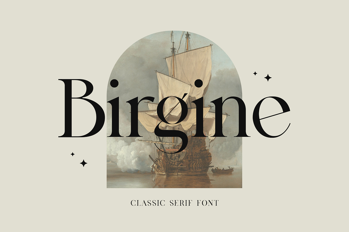 Birgine Modern Serif Font, a Serif Font by UICreative (Photo 1 of 12)