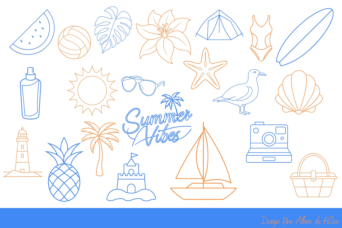 SUMMER VIBES - Simple - 42 Vectors, a Seasonal Illustration by Une Affaire de Filles (Photo 2 of 3)