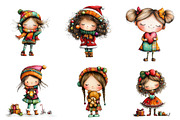 Quirky Christmas Cute Girl Clipart, an Illustration by CreationArt (Thumbnail 3 of 5)