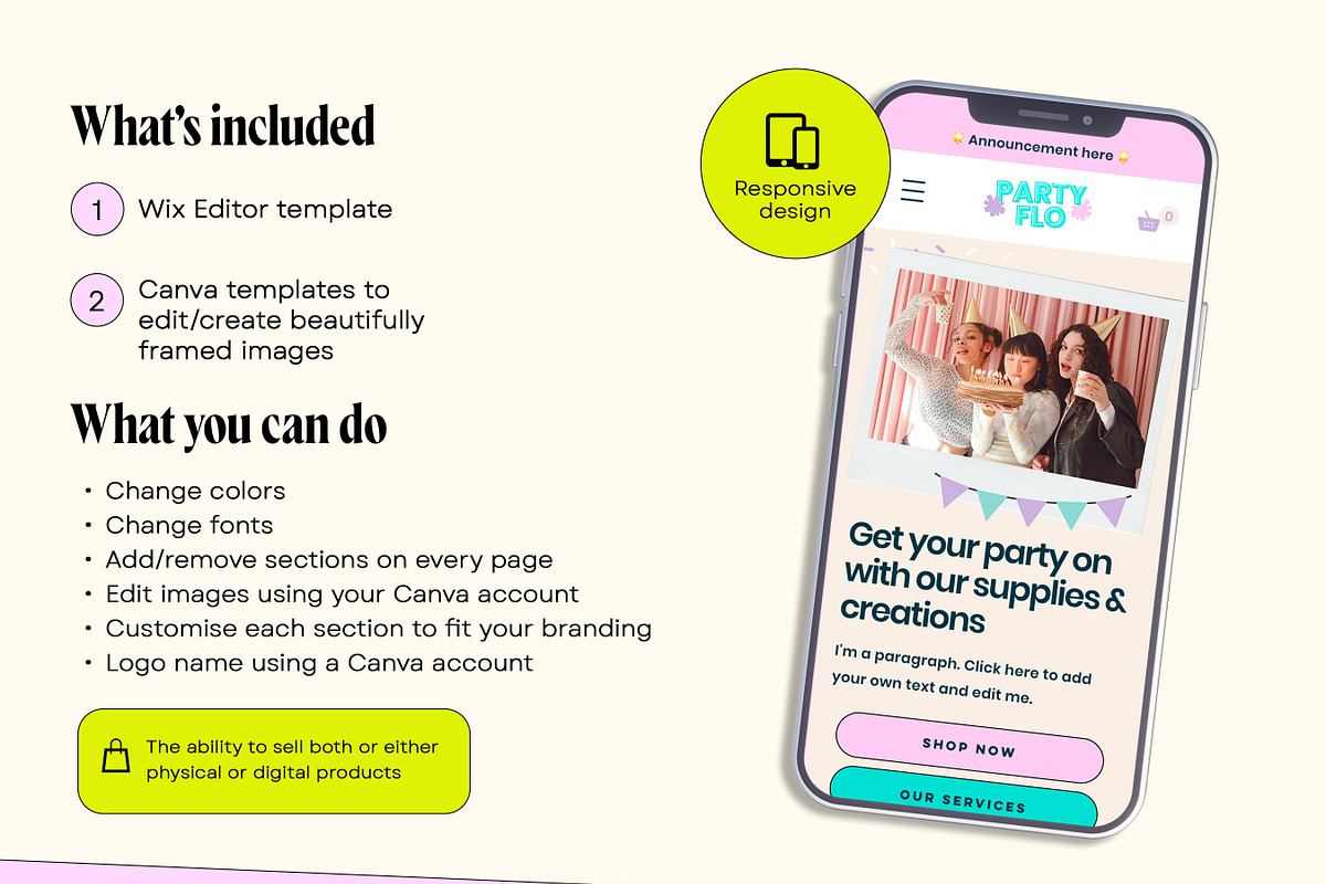 Balloon business website template, a Wix Template by Template Twist Shop (Photo 4 of 10)