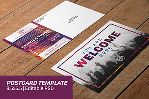 Welcome Worship Event Postcard, a Print Template by Sync Design Soultions