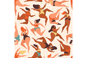 Body positive women seamless pattern, a Person Illustration by YummyBuum
