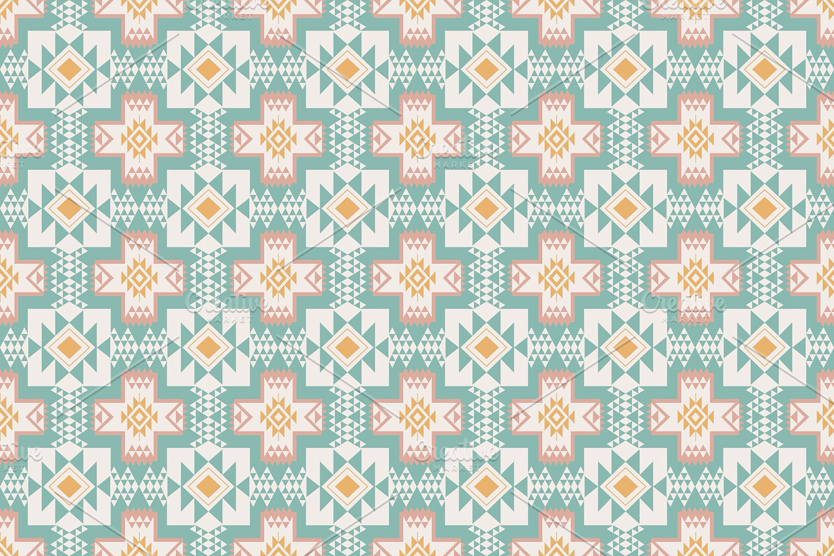 Pastel Southwestern Tribal Pattern, a Pattern Graphic by PPEthnicDecorPattern (Photo 1 of 10)