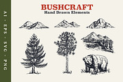 Hand Drawn Bushcraft Survival, an Illustration by Artolabs (Thumbnail 6 of 6)