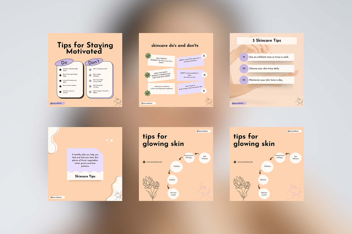 Skincare Social Media Templates, a Social Media Template by Adored Templates (Photo 4 of 10)