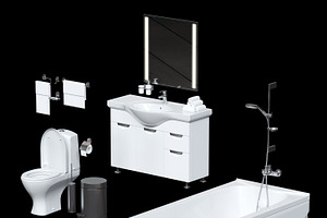 Large Set For Bathrooms 3d Model