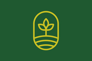 Sprout Oval Badge Nature Line Logo, a Branding & Logo Template by Signatoro