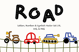 Road Alphabet Vector Set, an Object Graphic by The Journey Atelier