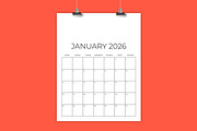 2026 Vertical 8.5 x 11 Inch Calendar, a Stationery Template by Running With Foxes (Thumbnail 1 of 6)