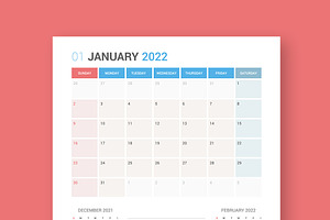 Calendar 2022 Planner Design[Sunday]