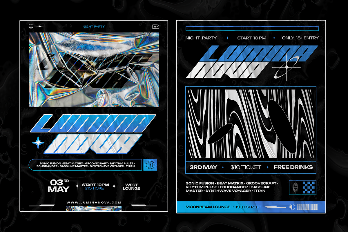 Nova - Night Party Flyer Templates, a Flyer Template by Inviline.co (Photo 2 of 6)