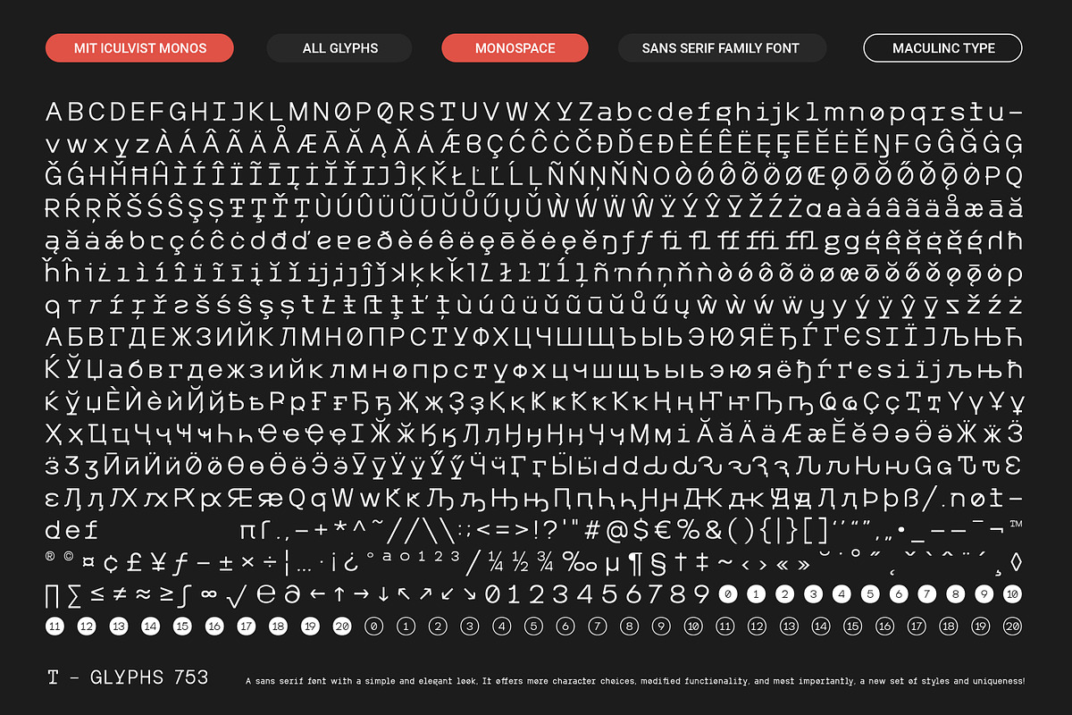 MIT Iculvist Monos Expanded, a Sans Serif Font by Maculinc Type (Photo 11 of 11)