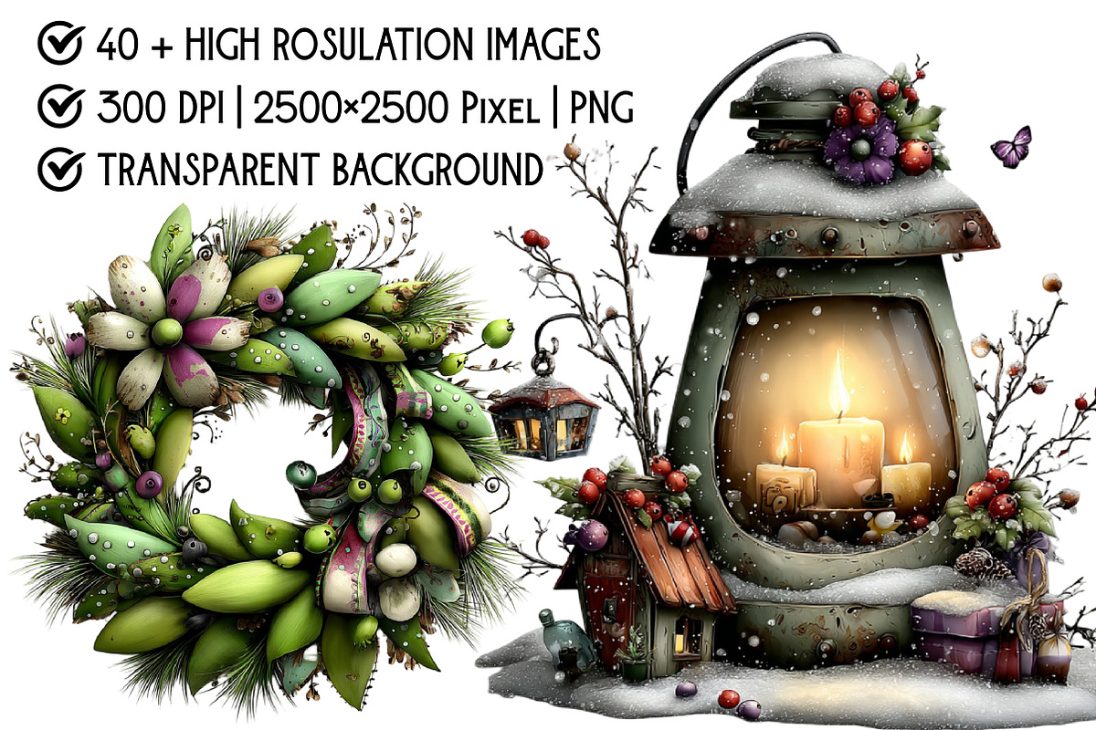 Whimsical Christmas Clipart, an Illustration by Pixels.Craft (Photo 4 of 6)