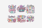 Crochet Quotes PNG Bundle, a Seasonal Illustration by Tanya Kart (Thumbnail 9 of 9)