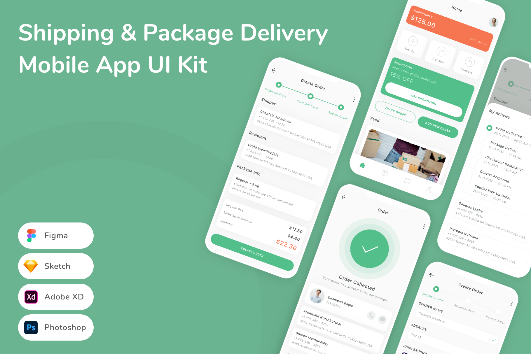 Shipping & Package Delivery UI Kit, an UI Kit Template by Betush