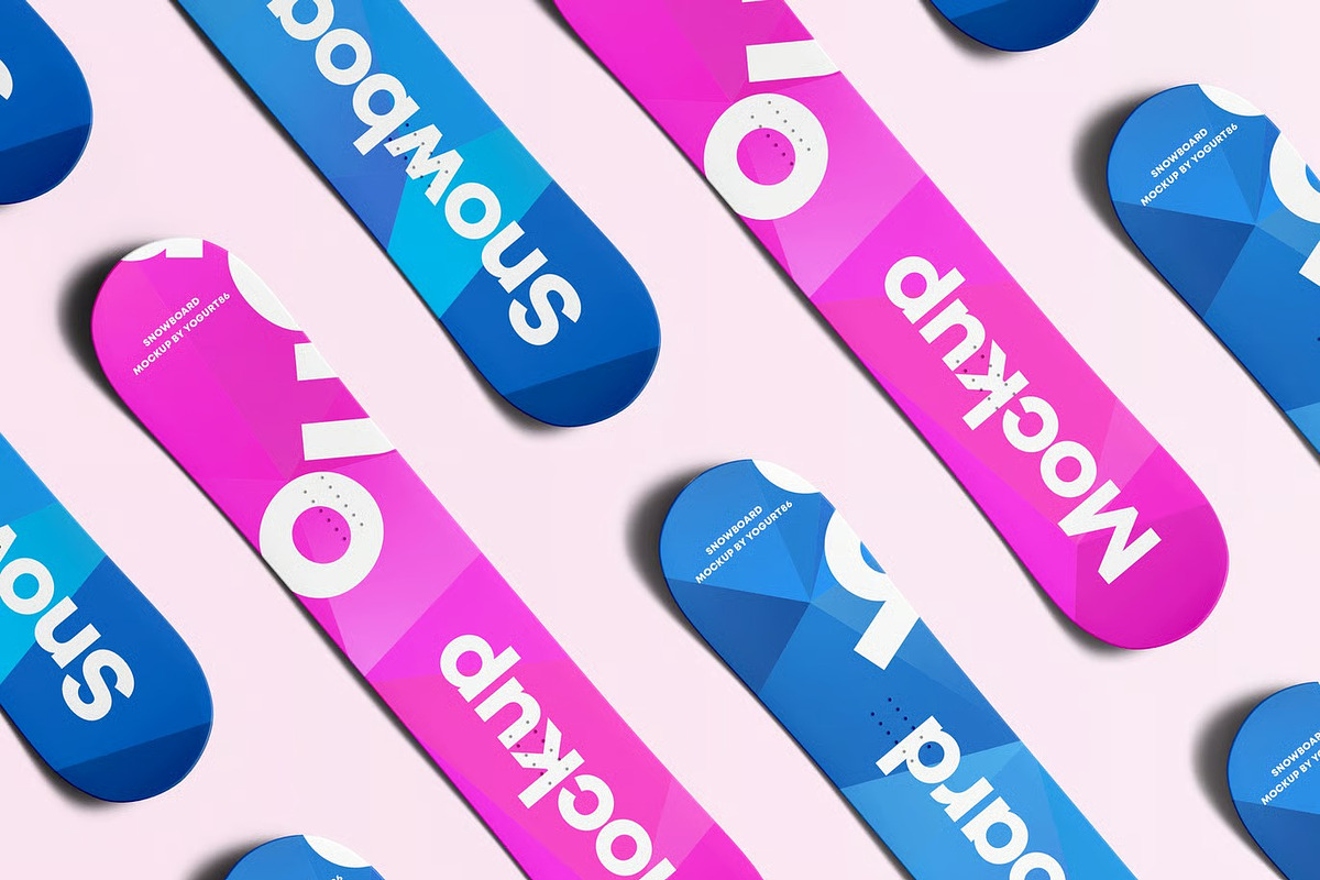 Snowboard Mock-up, a Product Mockup by zippypixelstudio (Photo 4 of 8)