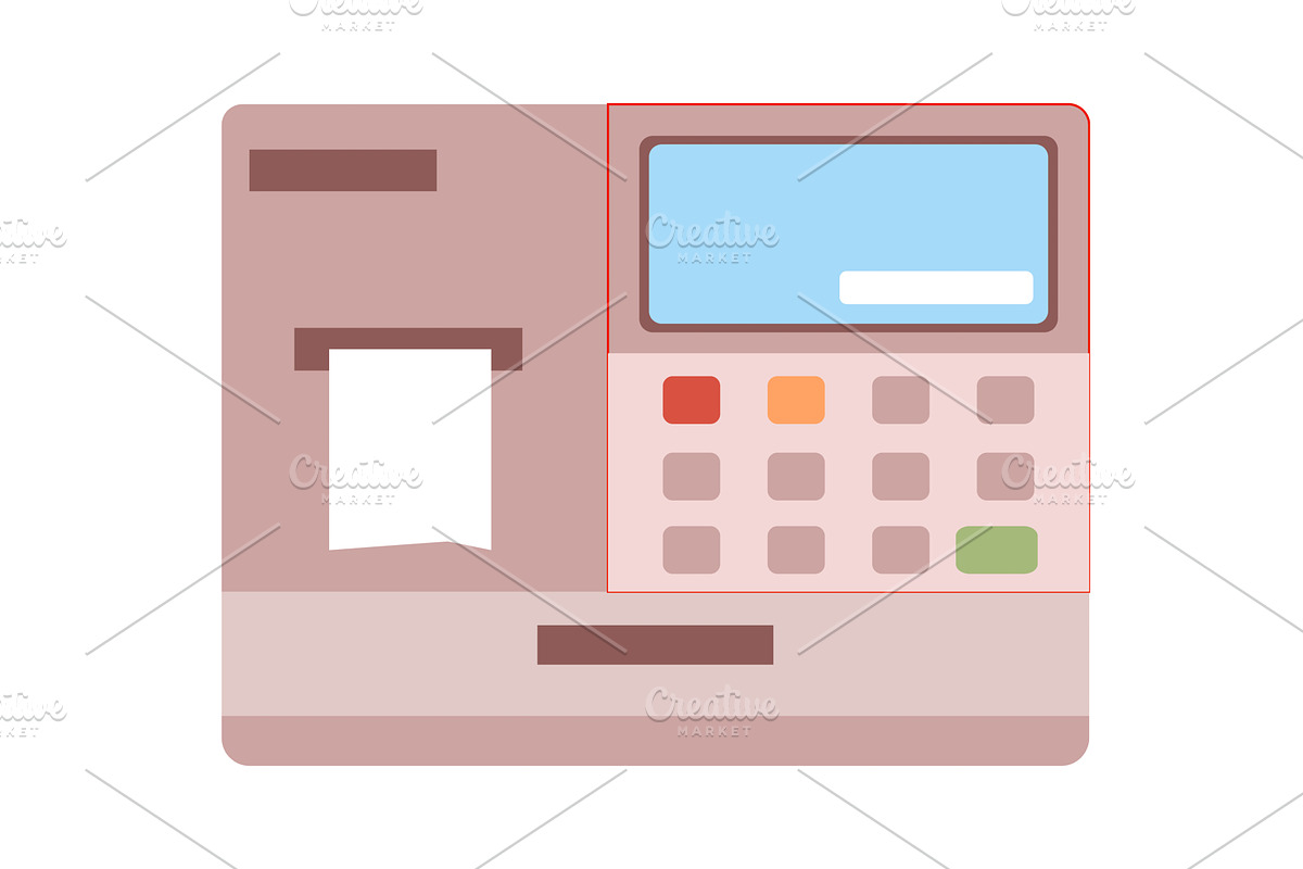 cash machine vector icon isolated on, a Finance Illustration by vectorpointstudio