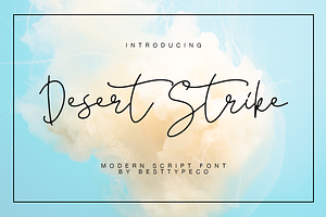DesertStrike, a Script Font by Besttypeco