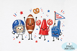 Cute Football Game Day Team PNG, a Seasonal Illustration by Daily.Designs