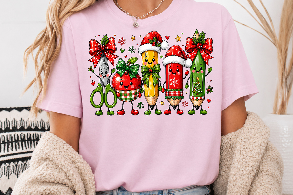 Cute Christmas Teacher Supplies PNG, a Seasonal Illustration by Rose Art (Photo 3 of 4)