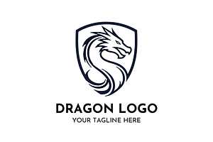 Dragon Powerful Emblem Logo Design, a Branding & Logo Template by Megafox Studio