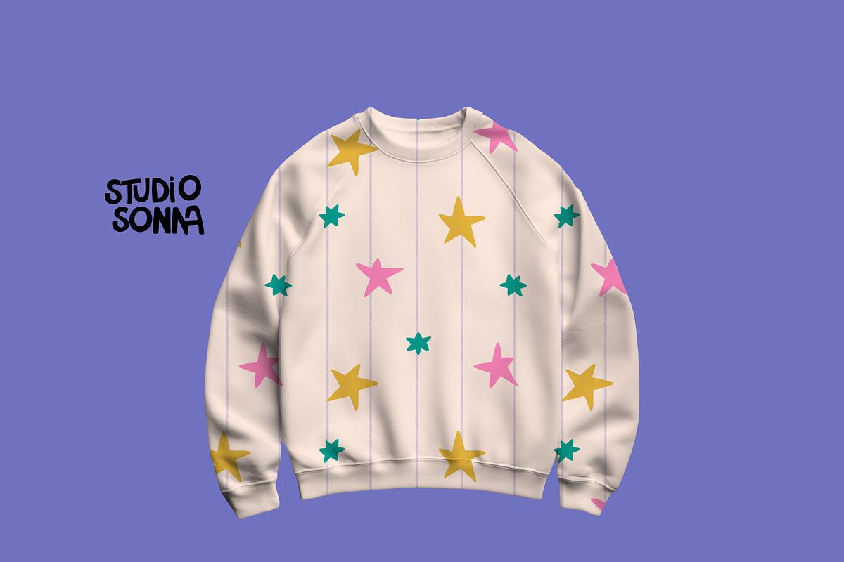 December Stars Cream, a Pattern Graphic by StudioSonna (Photo 3 of 3)