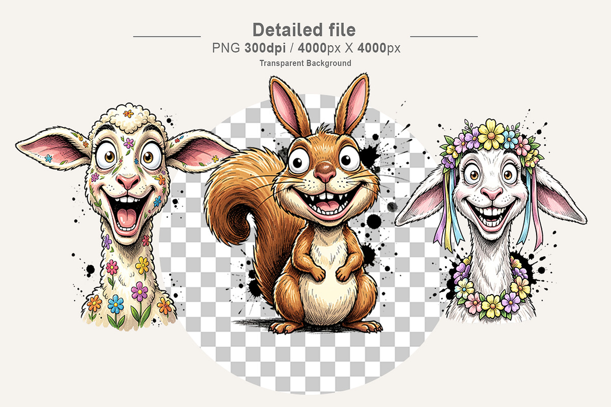 Funny Easter Animal Sublimation, an Illustration by Artnoy (Photo 3 of 9)