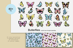 Butterflies vector collection