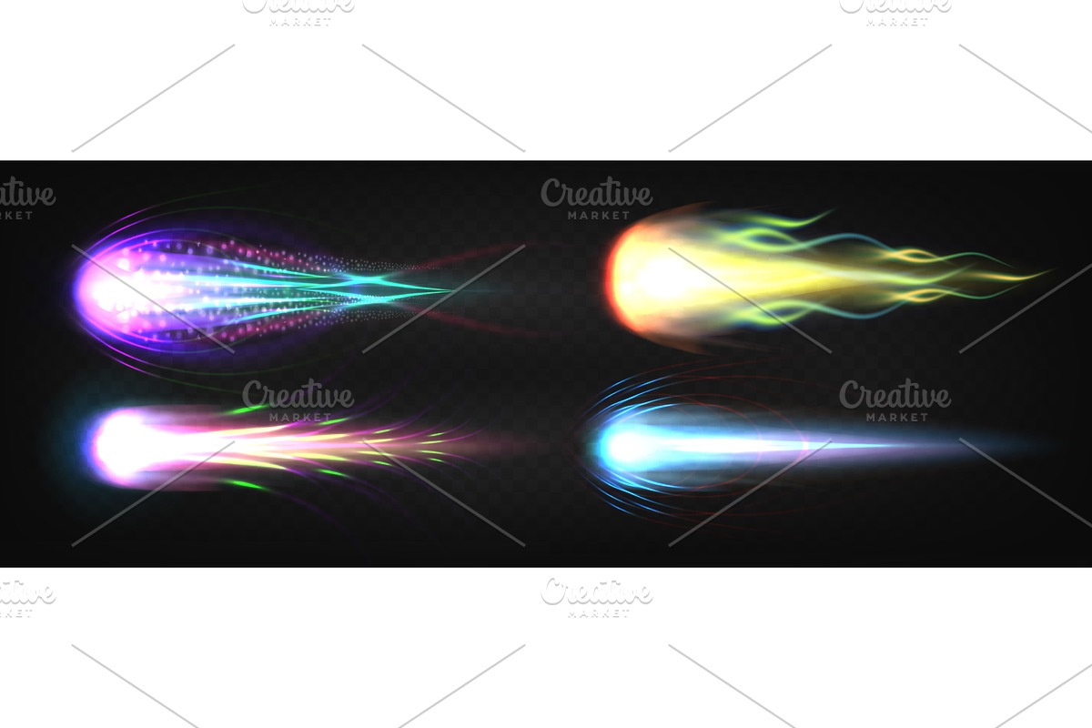 Rocket fire trail effect with flame, a Technology Illustration by art PVP - market