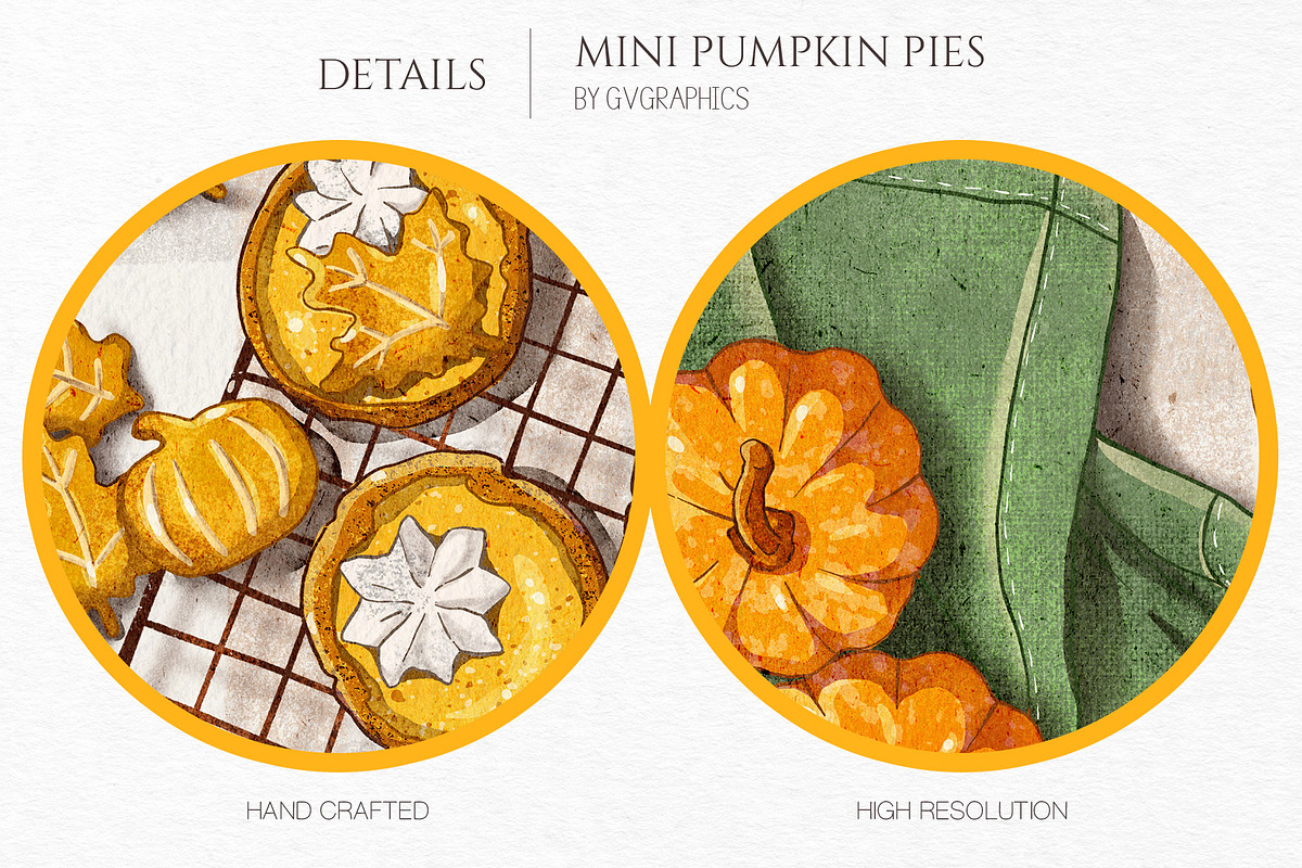 Mini Pumpkin Pies Illustration, a Graphic by GVGraphics (Photo 7 of 9)