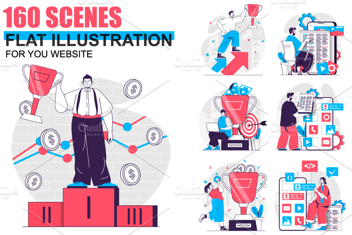 Flat Design Concept Illustrations, a Finance Illustration by alexdndz (Photo 1 of 42)