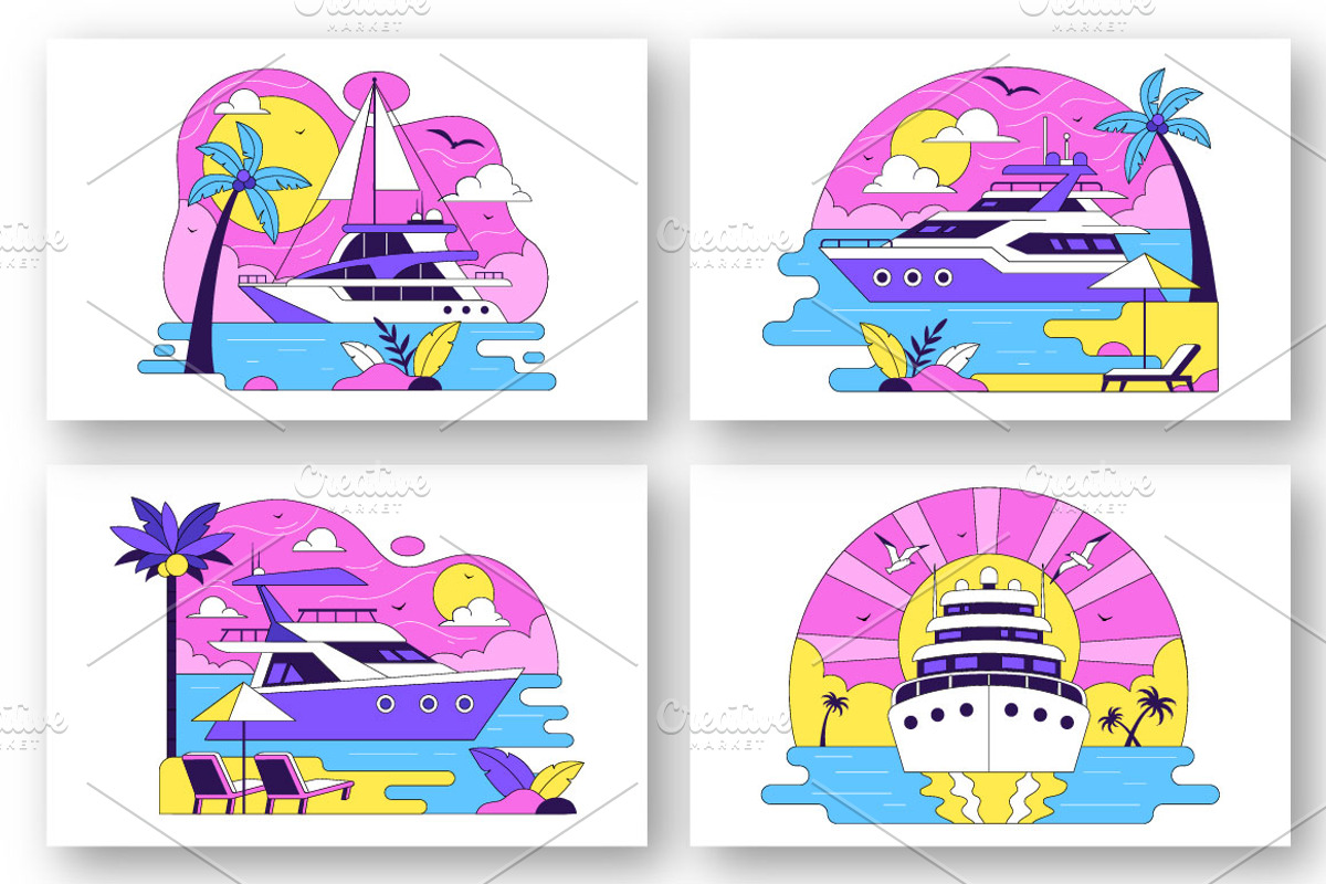 10 Luxury Yacht Illustration, an Illustration by denayunebgt (Photo 2 of 4)