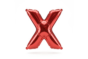 Red Metallic Letter X Foil Balloon P, a School & Education Photo by shahsoft
