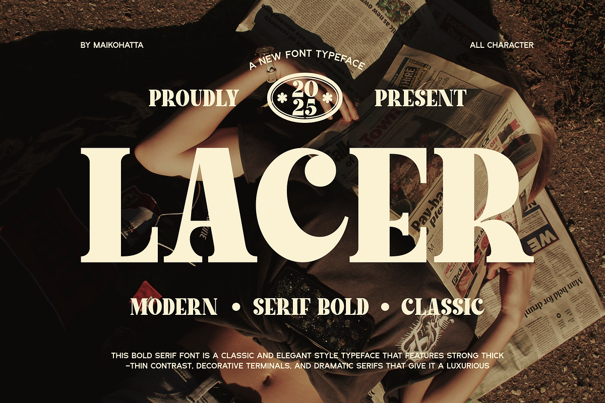 Lacer - Serif Bold Typeface, a Serif Font by MaikoHatta (Photo 1 of 11)