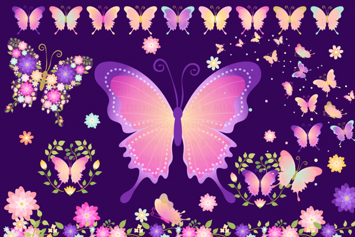 Butterflies and Flowers, an Illustration by Mia's Graphic Design (Photo 5 of 11)
