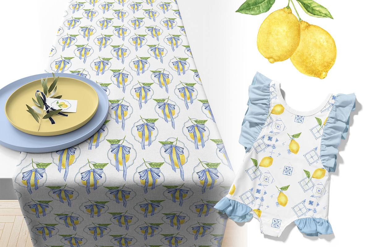 Azure and Lemons watercolor clipart, a Food Illustration by Eves_Aquadreams (Photo 9 of 10)